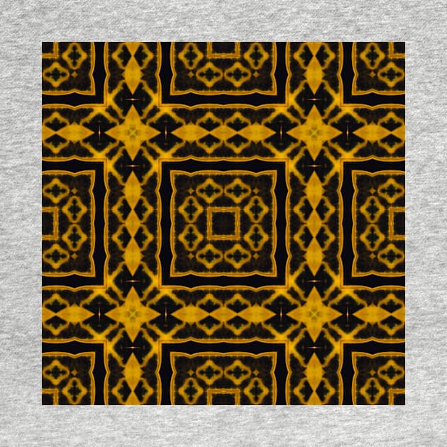 Black and Gold Geometric Patter Number 1 by BubbleMench